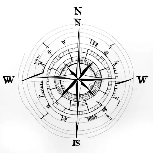 A Minimalist Compass Indicating The Journey Of Personal Growth And Finding One's True Direction