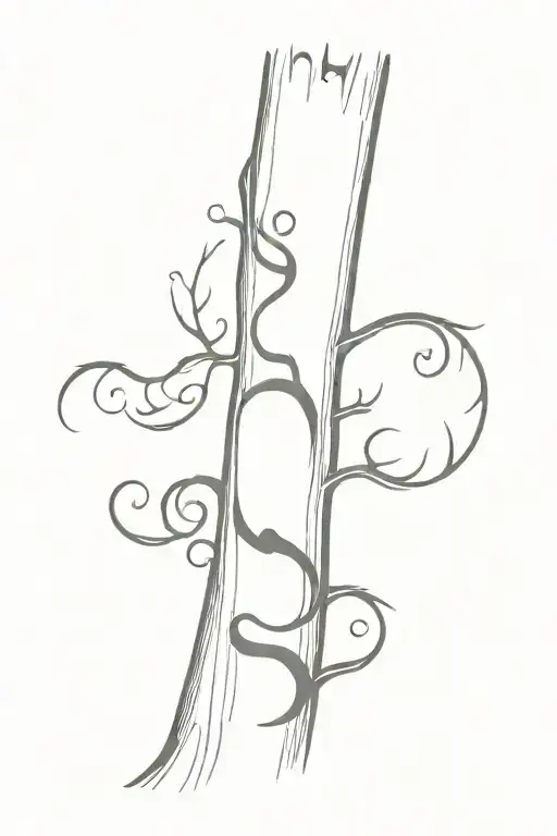 Initial S A P Written Vertically On A Think Tree Trunk