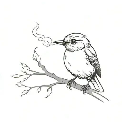 Robin Smoking Cigarette