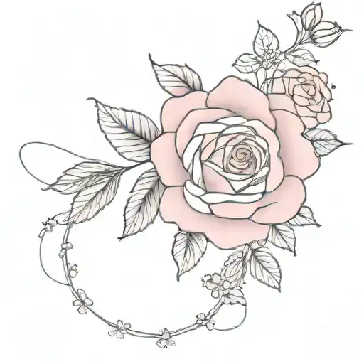 Pink Rose And White Daisy Chain