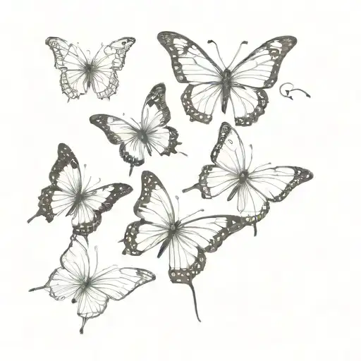 3 Delicate Butterflies On The Right Collarbone