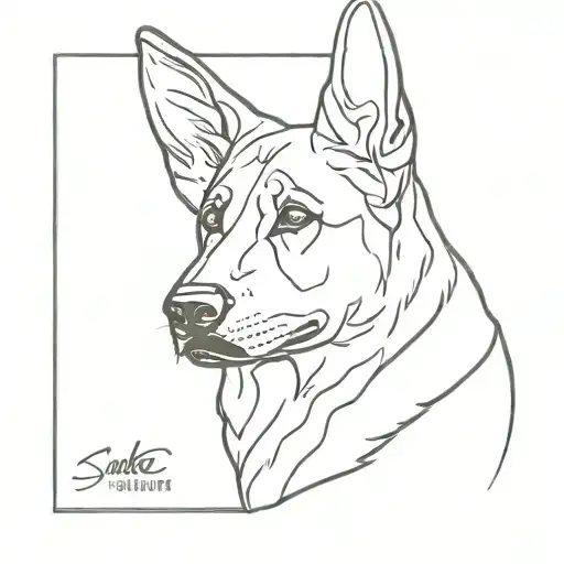 Outline Of A German Shepherd