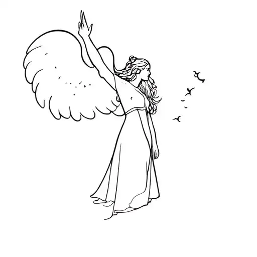 Trying To Reach My Angel In The Sky Illuminated By A