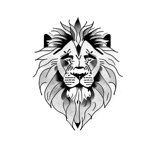 Jungle Leaves And Lion