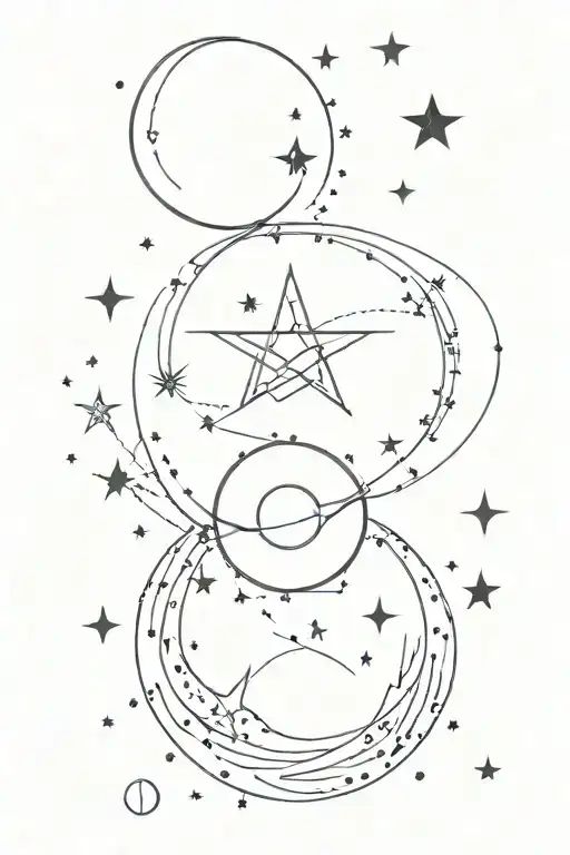 Space Star Moon Sun Constellation