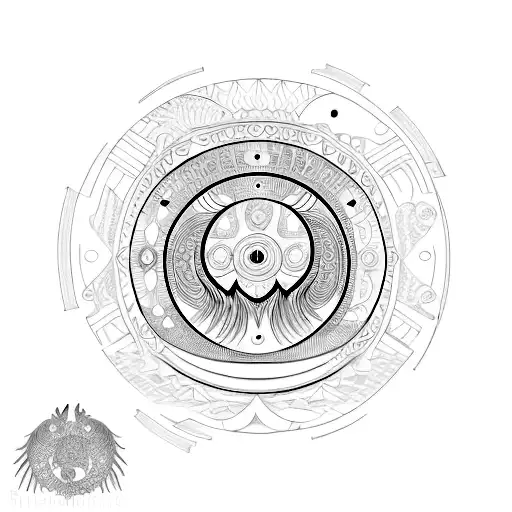 An Intricate Design Of Moon Phases Forming The Shape Of A Rooster