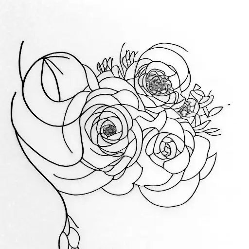 The Name Michelina Script Coming Out Of A Flower Stem