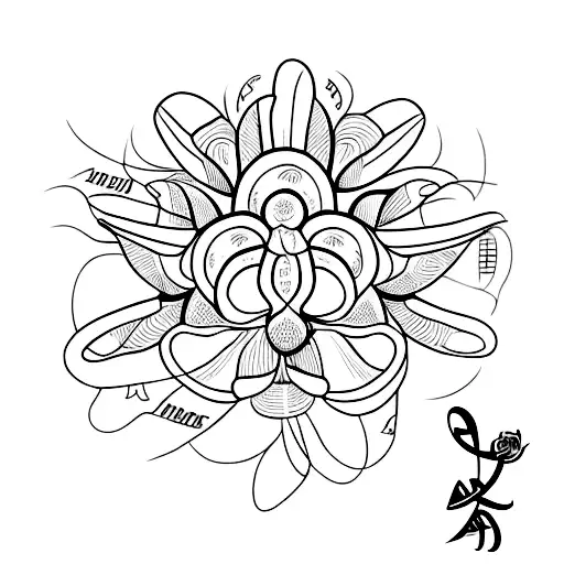 The Word Michelina In Script Coming Out Of A Flower Stem