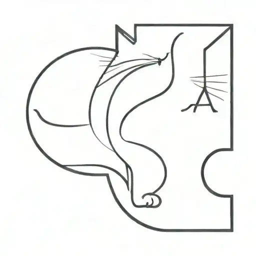 Cat And The Letter A Minimalist