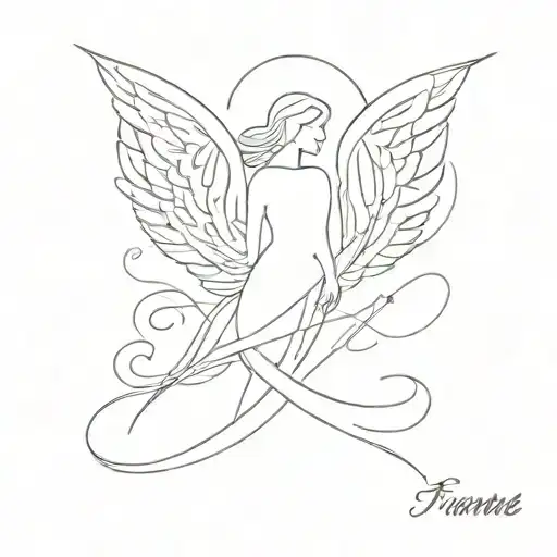 Angel And Inscription In Latin