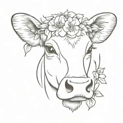 Cow With Flowers