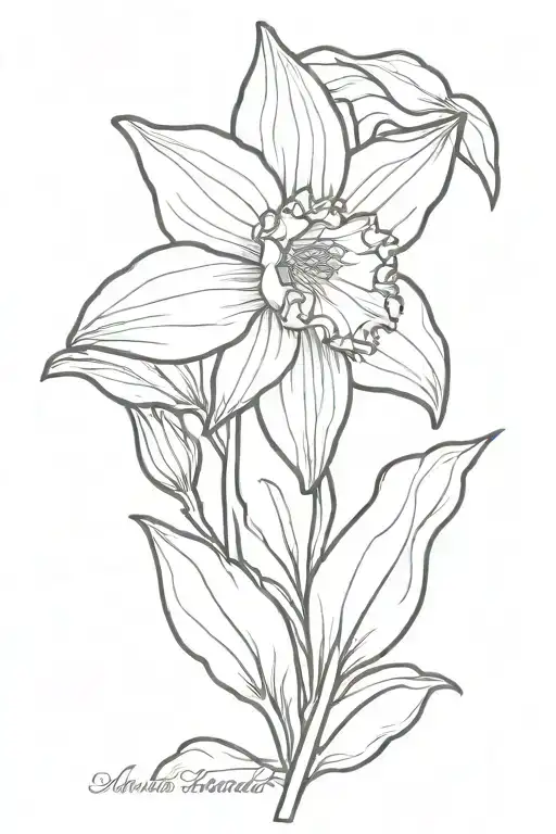 January Birth Flower With Daffodil Flower