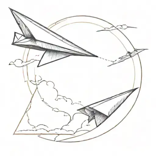 Paper Airplane Flying Trail Winding
