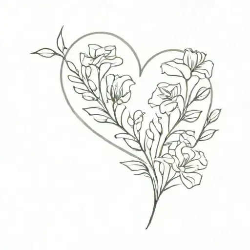 Birth Flowers Heart Shaped
