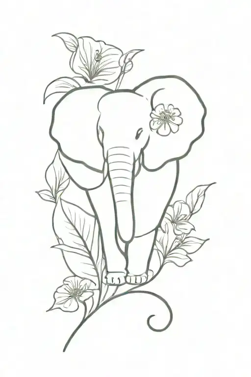 Elephant Ear With Flowers Growing