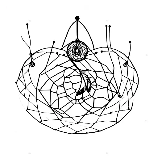 A Dreamcatcher With A Whale Swimming Through It