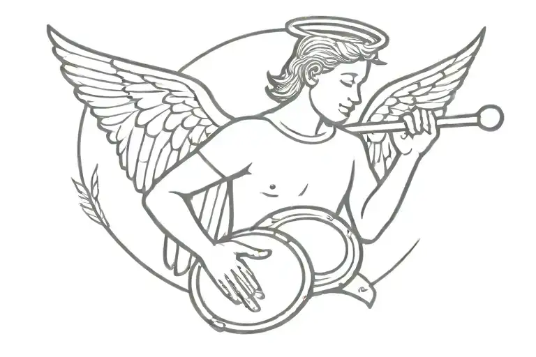 Angel Holding Drum Sticks