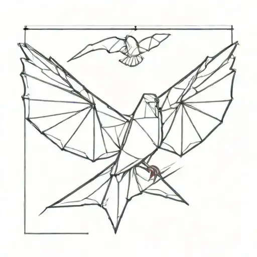 Origami Dove Mid Flight