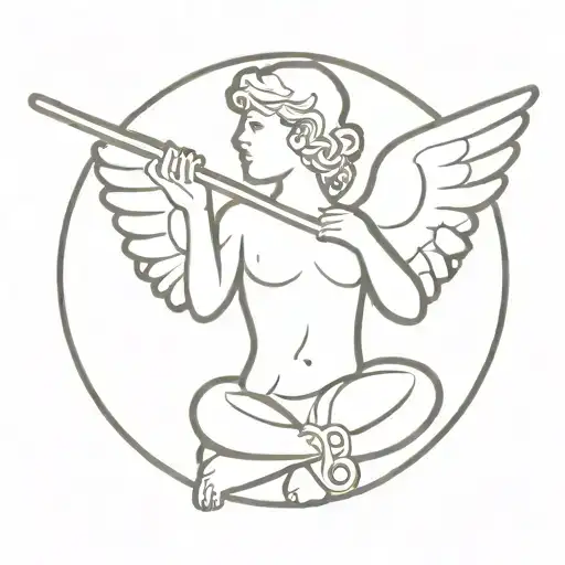 Angel Holding Drum Sticks Crossed