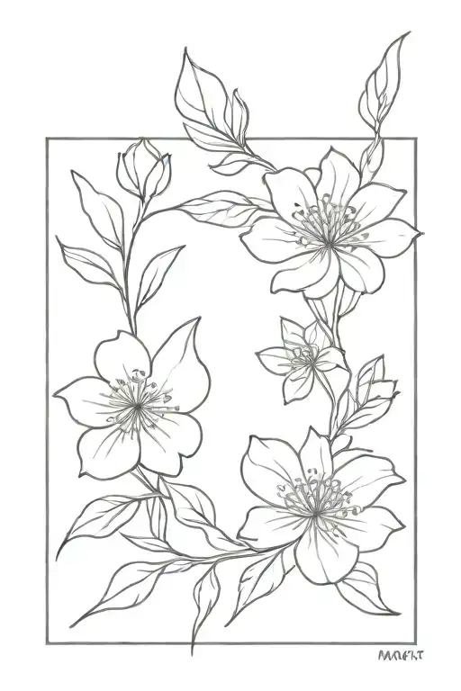 March And May Birth Flowers Intertwined