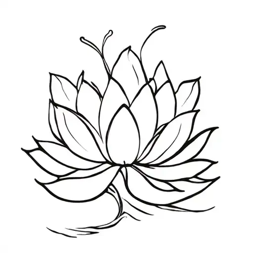 Ganga River And Flower Blooming Lotus Flower