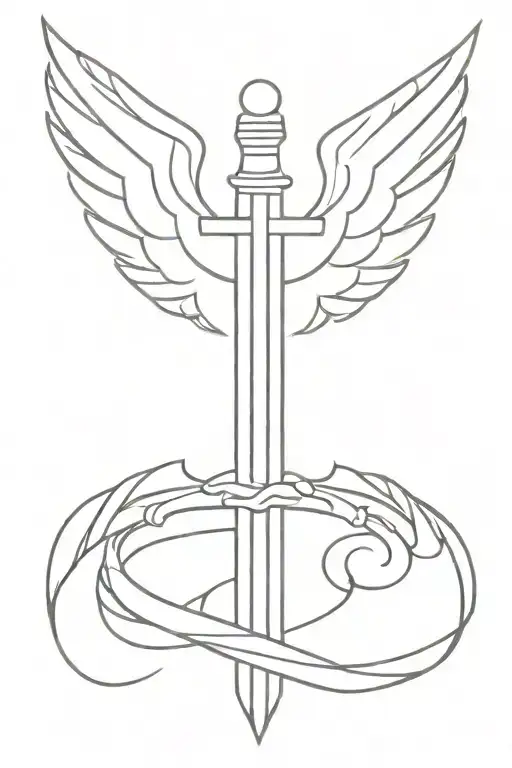 Sword With Wings Spread
