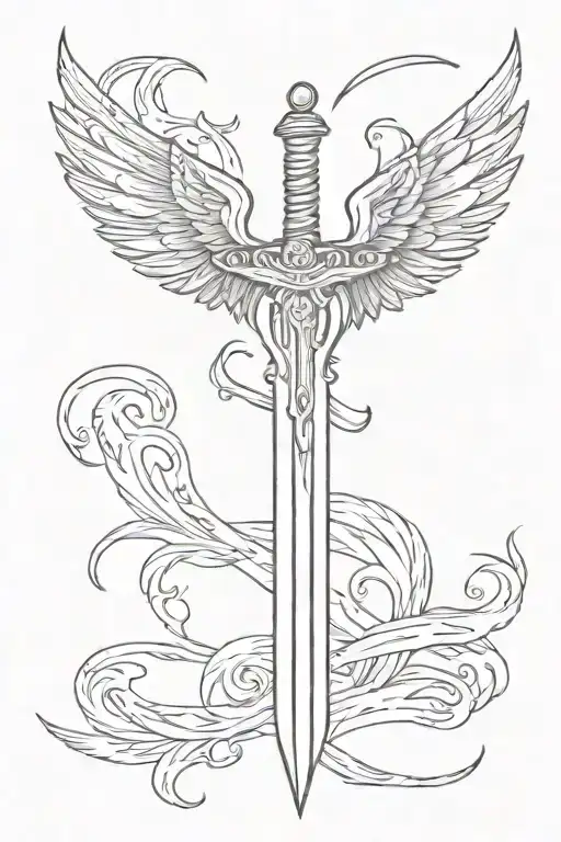 Sword With Wings Spread