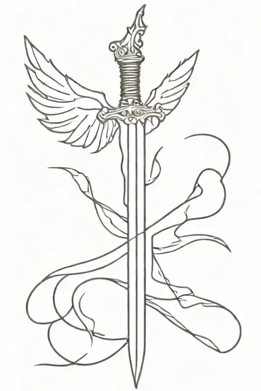 Sword With Wings Spread