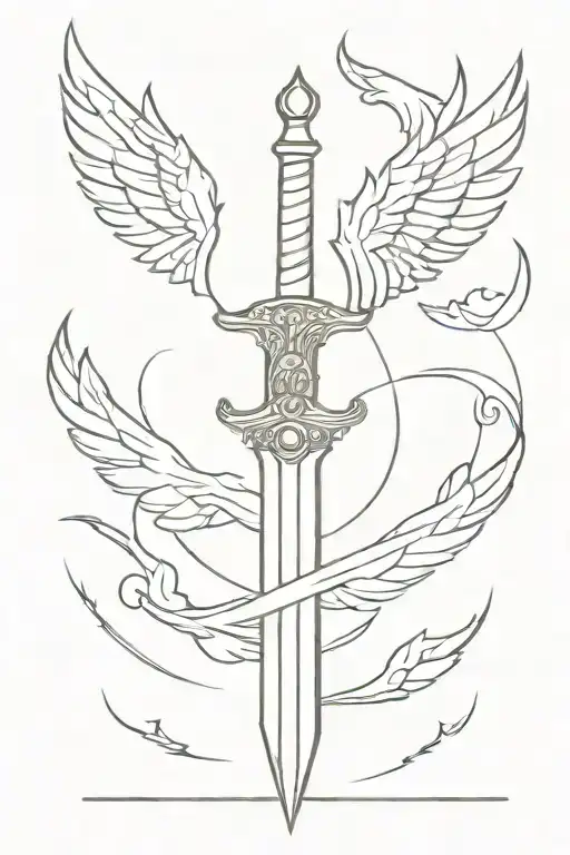 Sword With Wings Spread
