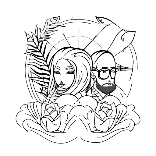 Couple Tattoo For 2 Person From Different Countries