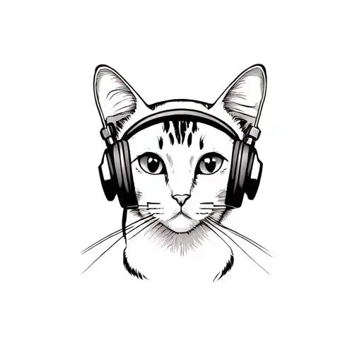 Cat Wearing Headphones