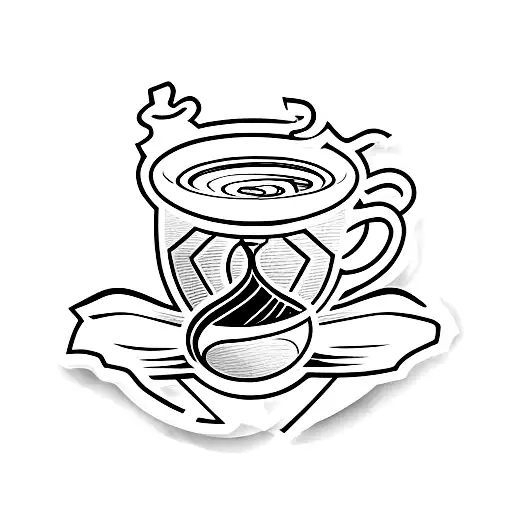 A Los Angeles Lakers Logo With A Steaming Coffee Cup Incorporated Into The Design