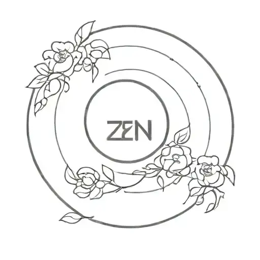 Zen Circle With Pause Button Inside Surrounded