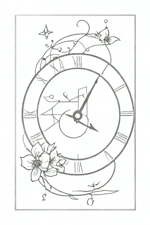 Clock With 12 Sparkles Surrounded