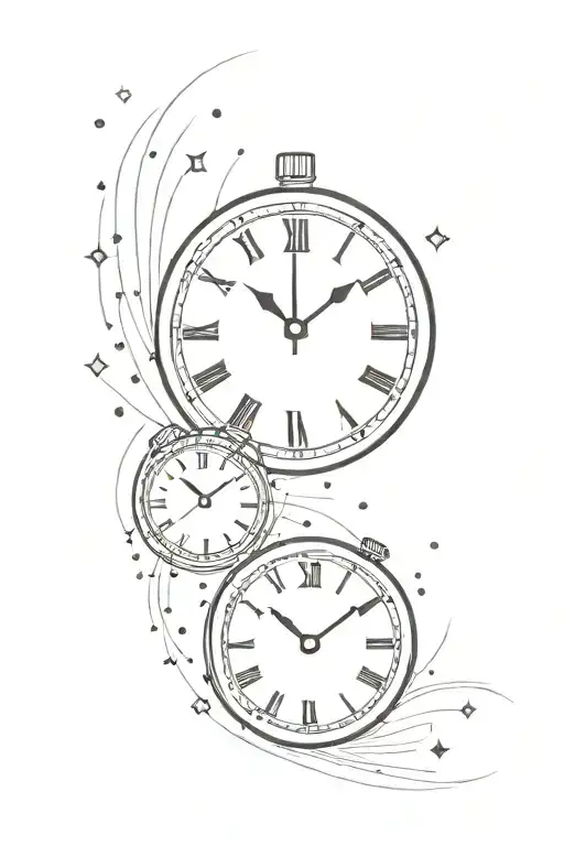 Clock With 12 Sparkles Scattered