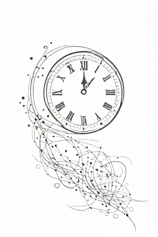Clock With 12 Sparkles Scattered