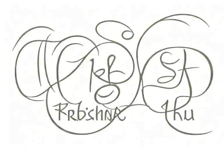 Piku And Krishna Name And Date 18 08 2022 Forever Tattoo Written In Stylish Font