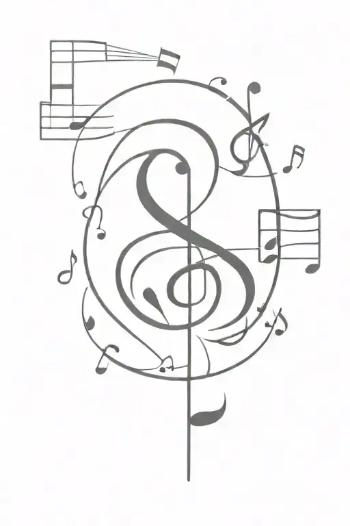 Cross With Music Notes Incorporated
