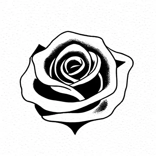 A Minimalist Tattoo Design Of A Rose With A Stem Growing Out Of Ashes