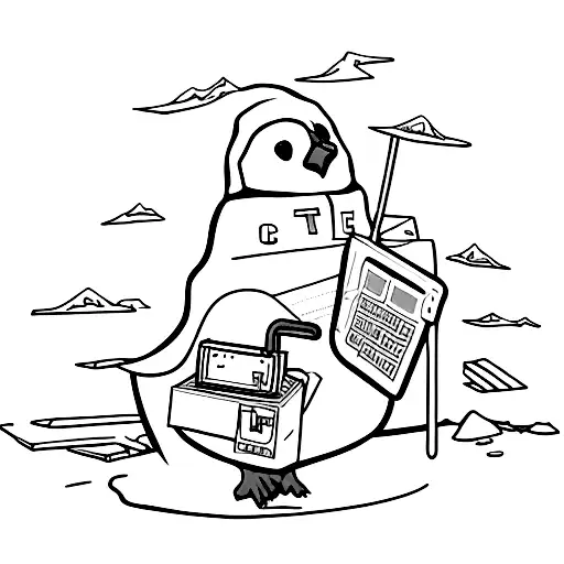 A Penguin Wearing A Hacker Hoodie And Holding A Linux Command Line Tool