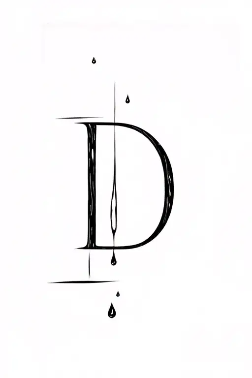 D Letter And Water Drop Falling