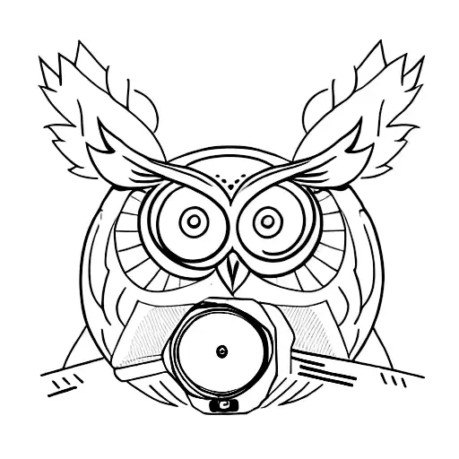 A Camera Shutter With An Owl Perched On Top