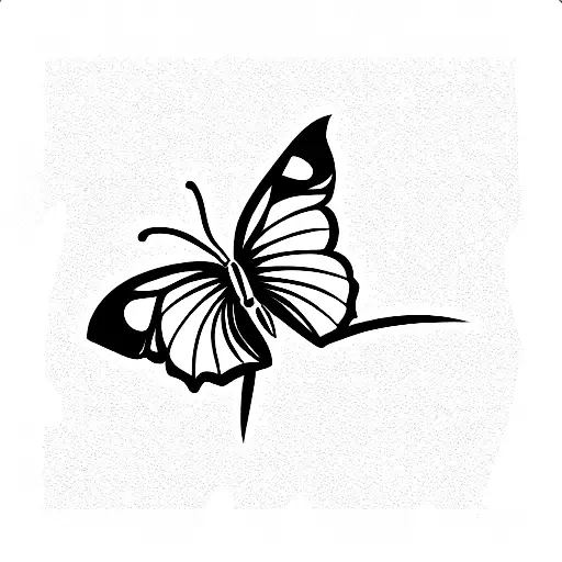 Line Butterfly With Nancy In Cursive