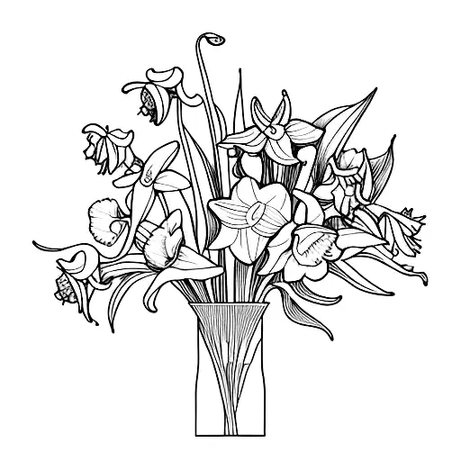 Daffodil And Lily Of The Valley Flower Bouquet