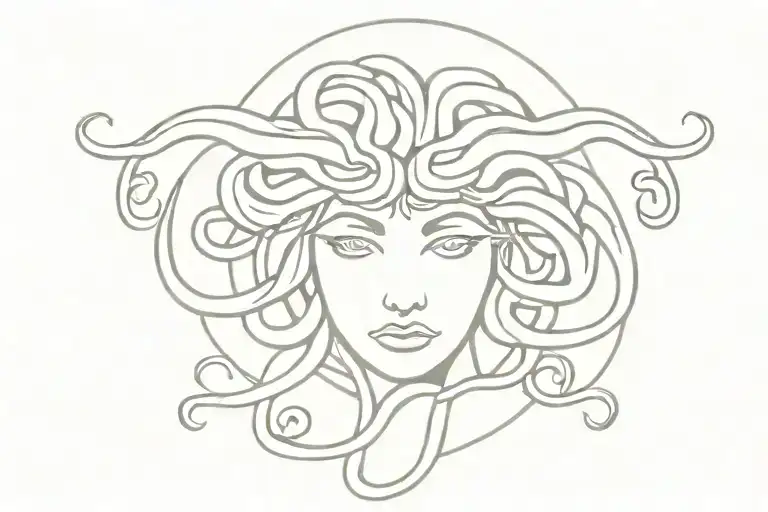 Head Of The Goddess Medusa Snake