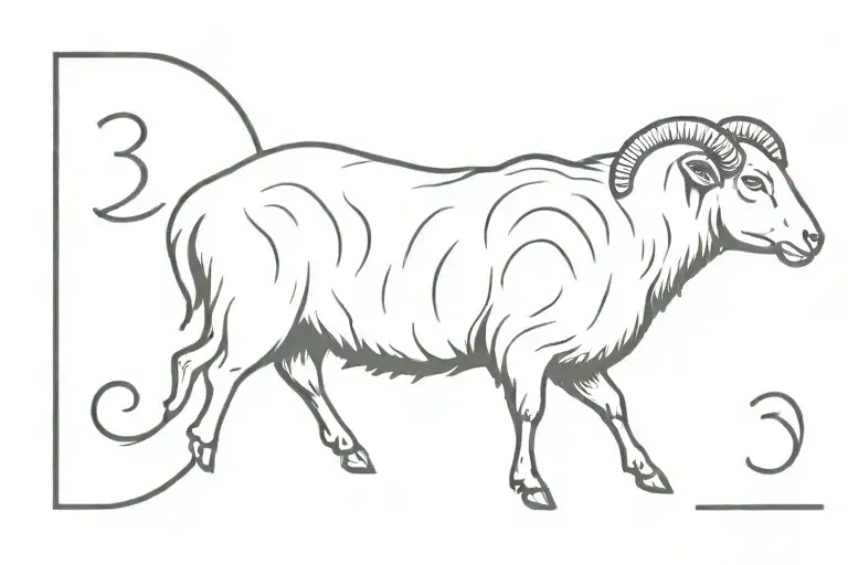 3 Number 3S In The Fur Of Black Sheep