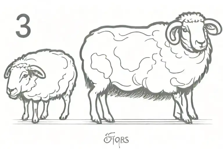 3 Number 3S Made Into A Black Sheep