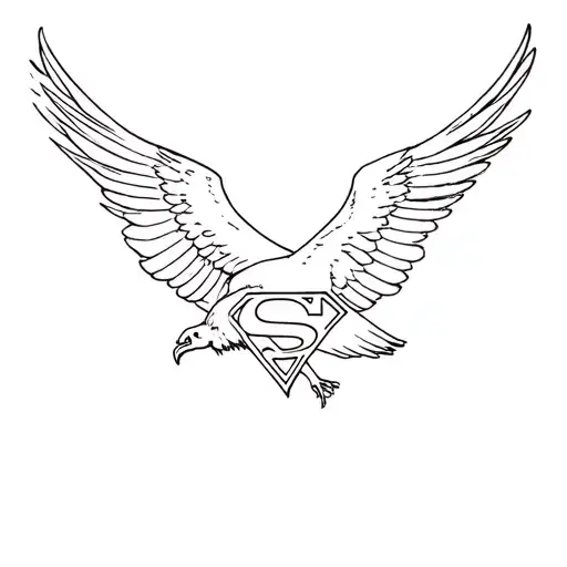 Superman And Eagle Soaring
