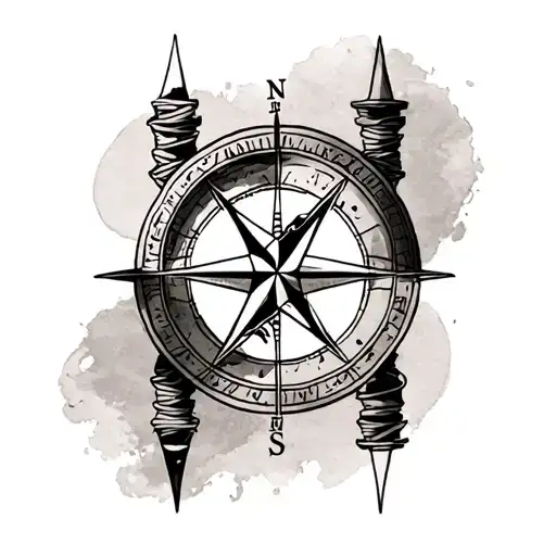 Hourglass And Compass