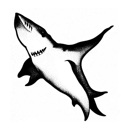 Stingray And A Shark Tattoo Outline